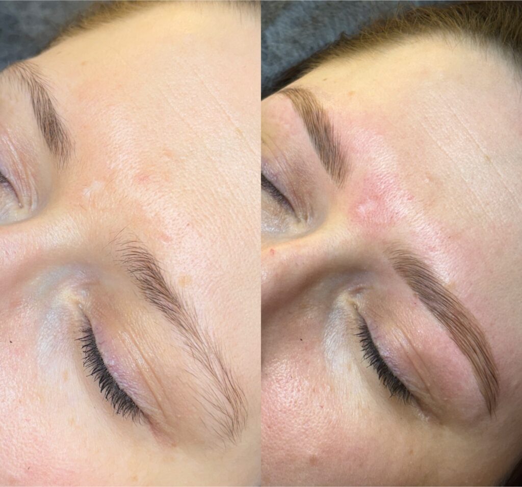 Augenbrauenlifting mit Hybridfarbe